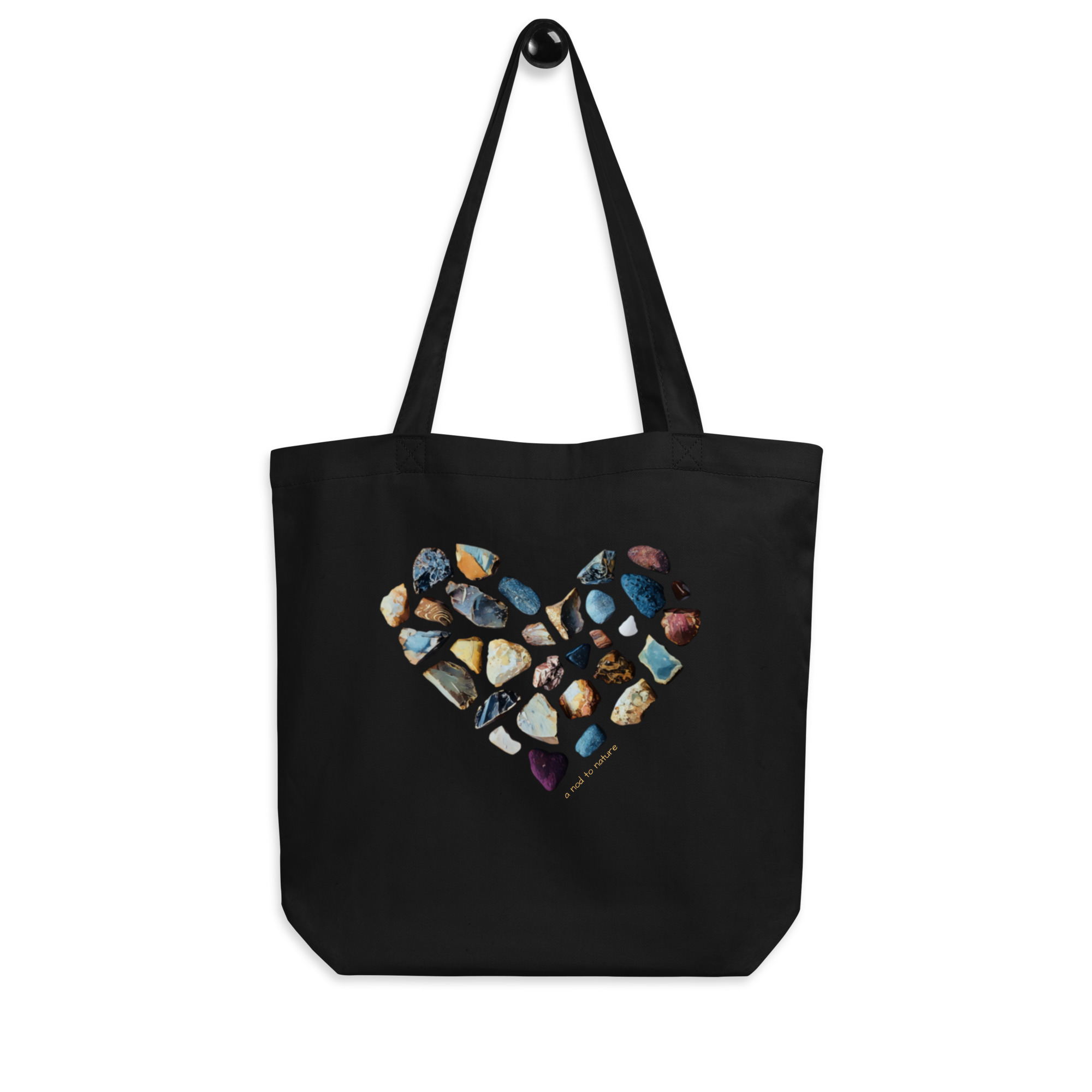 Heart of Stones – Organic Tote Heart of Stones – Organic Tote tote bags – Black (front view)