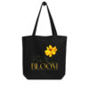 Born to Bloom – Wild Cosmos – Organic Tote Born to Bloom – Wild Cosmos – Organic Tote tote bags – Black (front view)