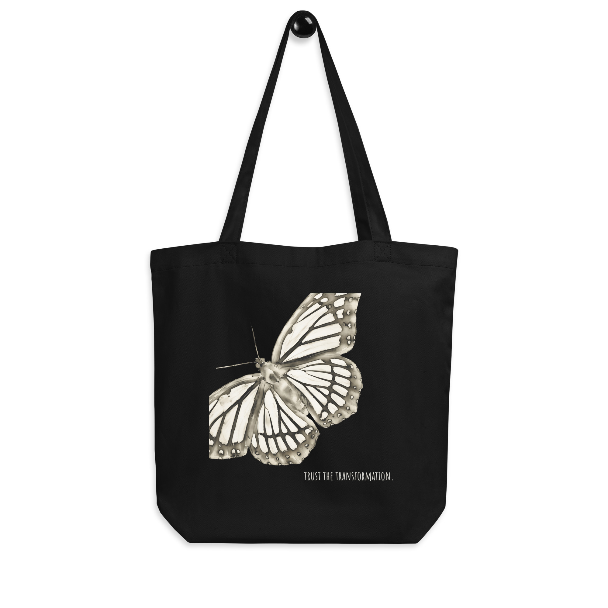 Butterfly – Organic Tote tote bags – Black (front view)