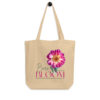 Born to Bloom – Pink Dahlia – Organic Tote tote bags – Black (front view)
