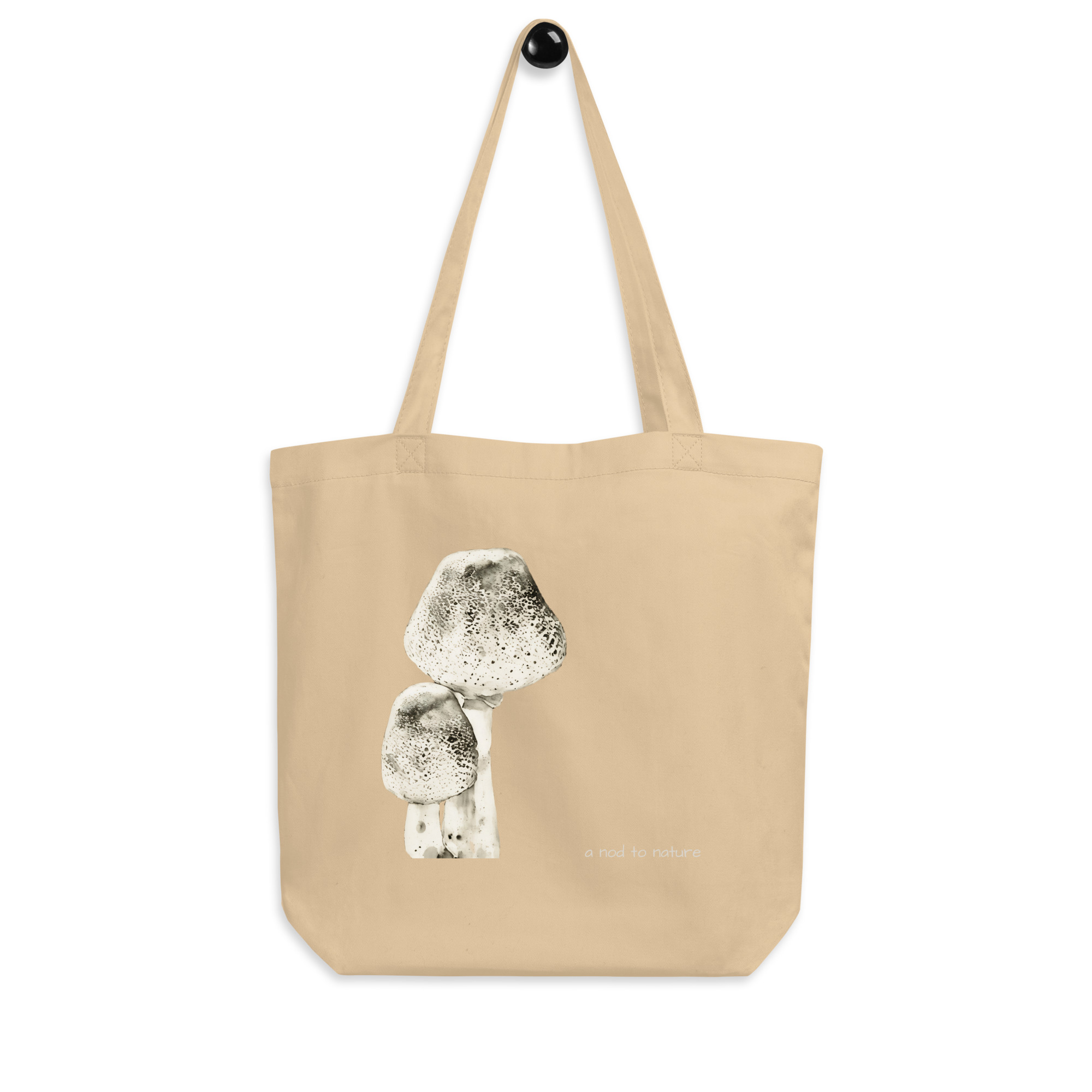 Mushroom - – Organic Tote Mushroom - – Organic Tote tote bags – Black (front view)