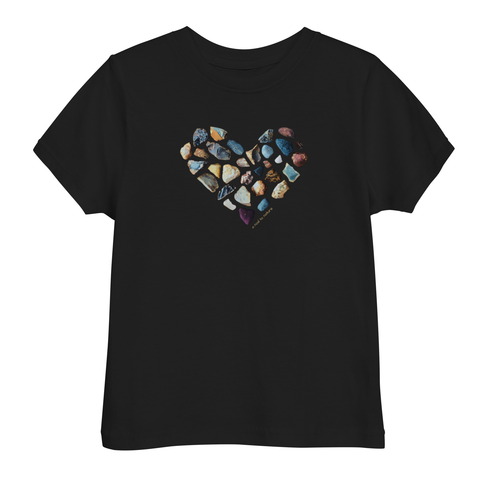 Pebble Heart Pebble Heart kids' t-shirt – Black (front view)