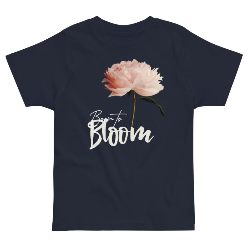 Born to Bloom – Blush Peony Born to Bloom – Blush Peony kids' t-shirt – Black (front view)