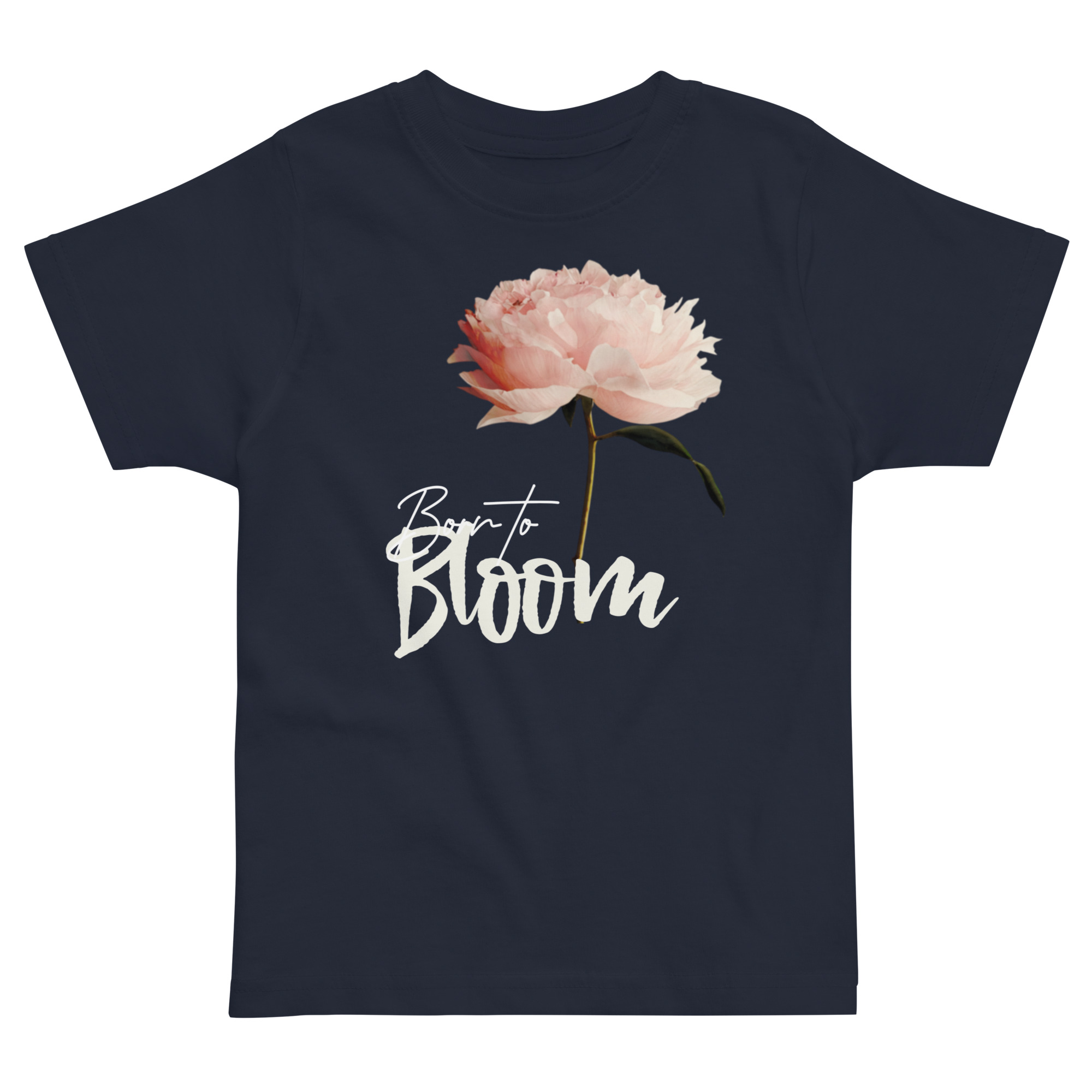 Born to Bloom – Blush Peony Born to Bloom – Blush Peony kids' t-shirt – Black (front view)
