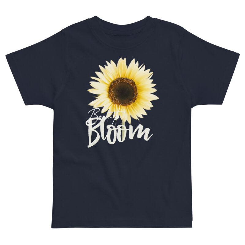 Born to Bloom – Sunflower Born to Bloom – Sunflower kids' t-shirt – Black (front view)