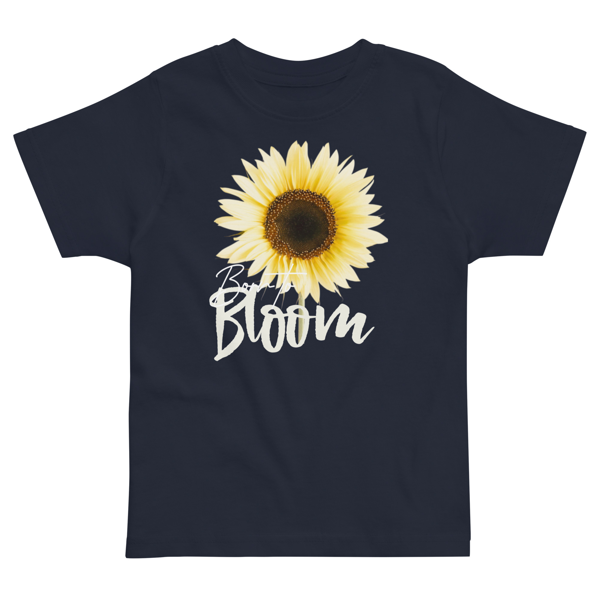 Born to Bloom – Sunflower Born to Bloom – Sunflower kids' t-shirt – Black (front view)