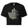 Leaves of Change – Black Crop Tee (front view)