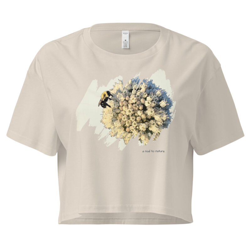 Gather – Crop Tee Gather – Crop Tee – Bone (front view)