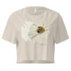 Bee & Bloom No.2 crop tee – Bone (front view)