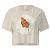Flutter & Bloom – Crop Tee Flutter & Bloom – Crop Tee – Bone (front view)
