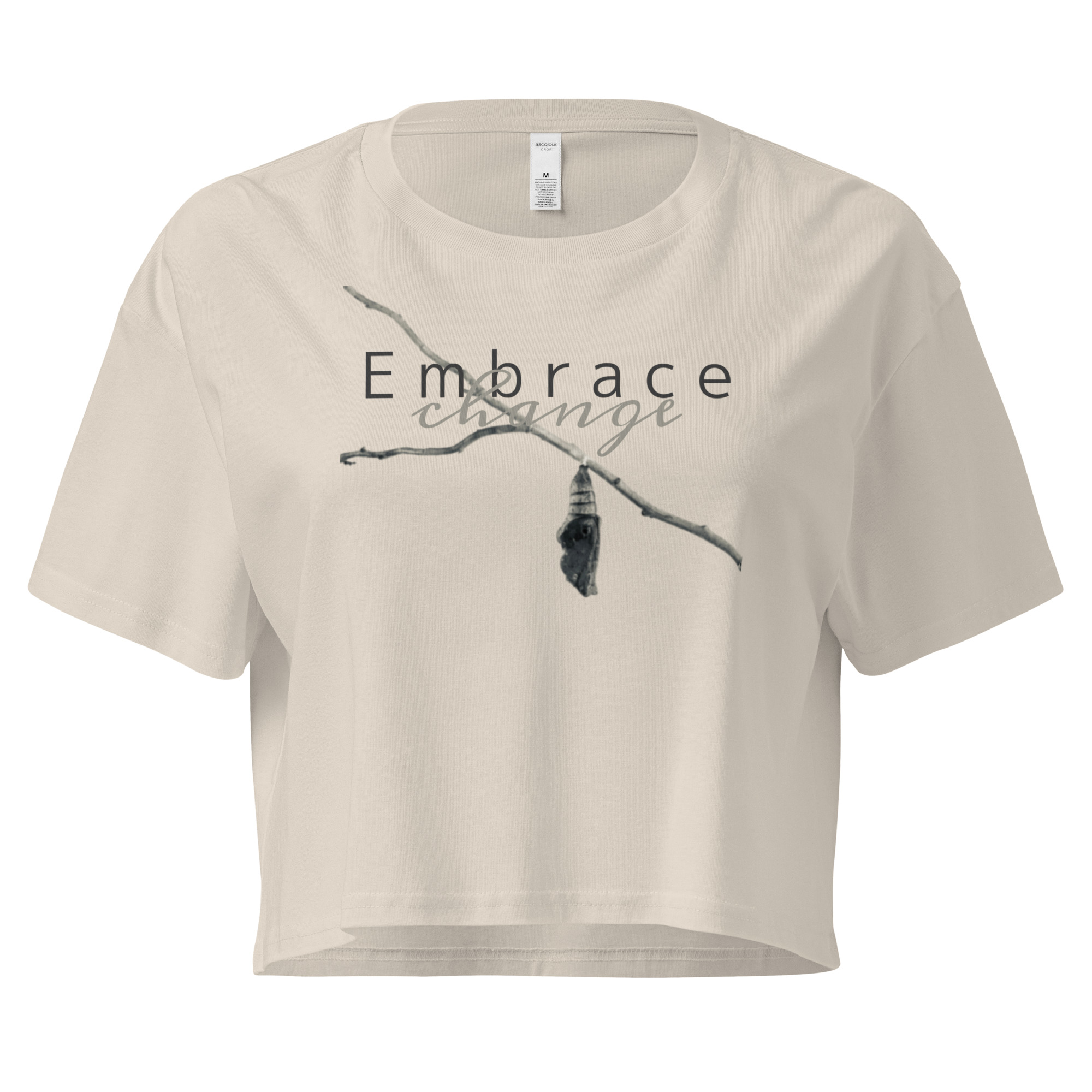 Embrace Change Embrace Change crop tee – Bone (front view)