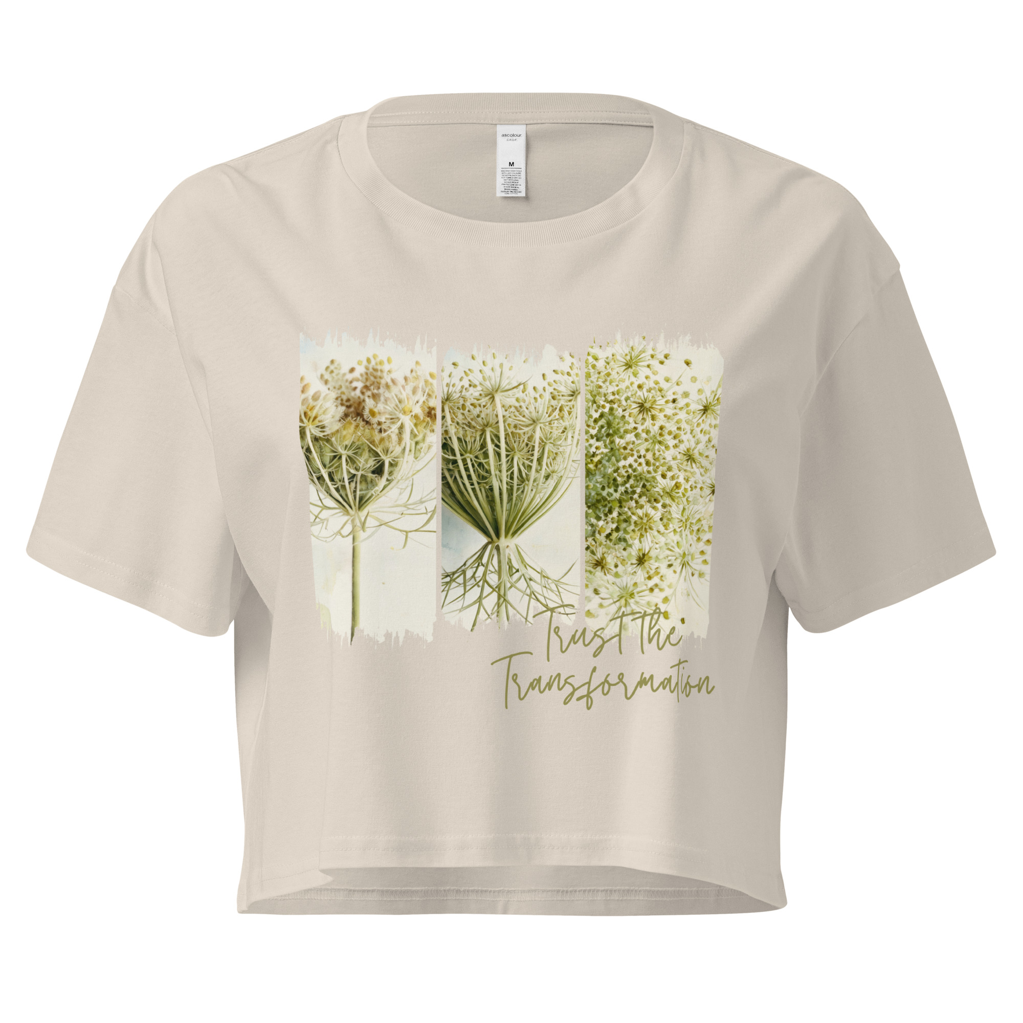 Wildlace crop tee – Black (front view)