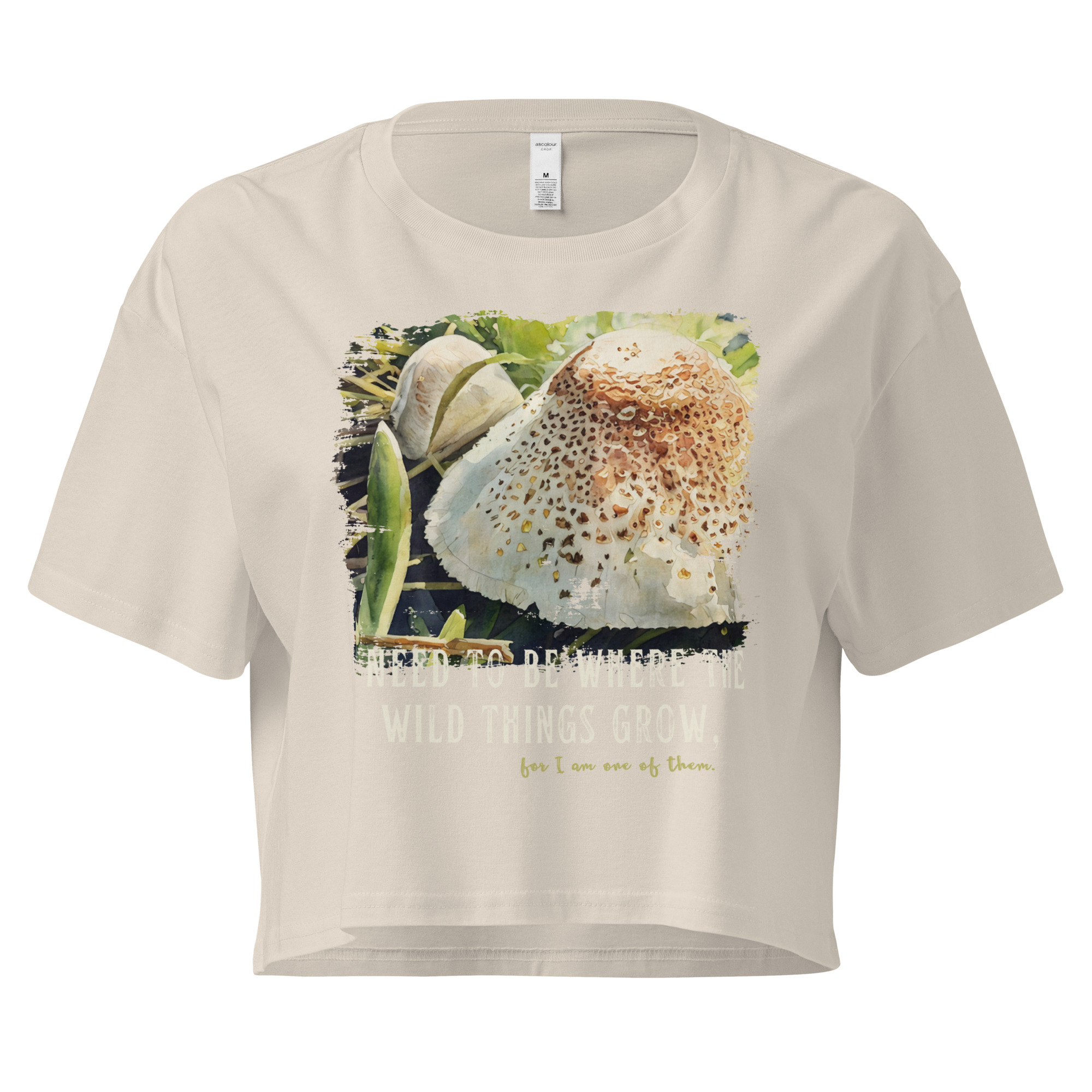 Forest Crown Forest Crown crop tee – Bone (front view)