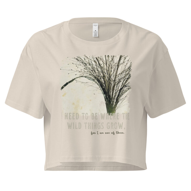 Deep Roots crop tee – Bone (front view)