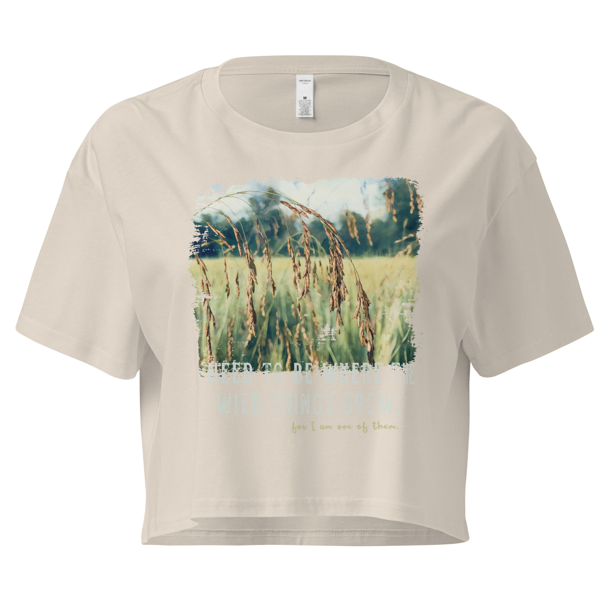 Fieldsong Fieldsong crop tee – Bone (front view)
