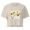 Brown Eyed Bloom crop tee – Bone (front view)