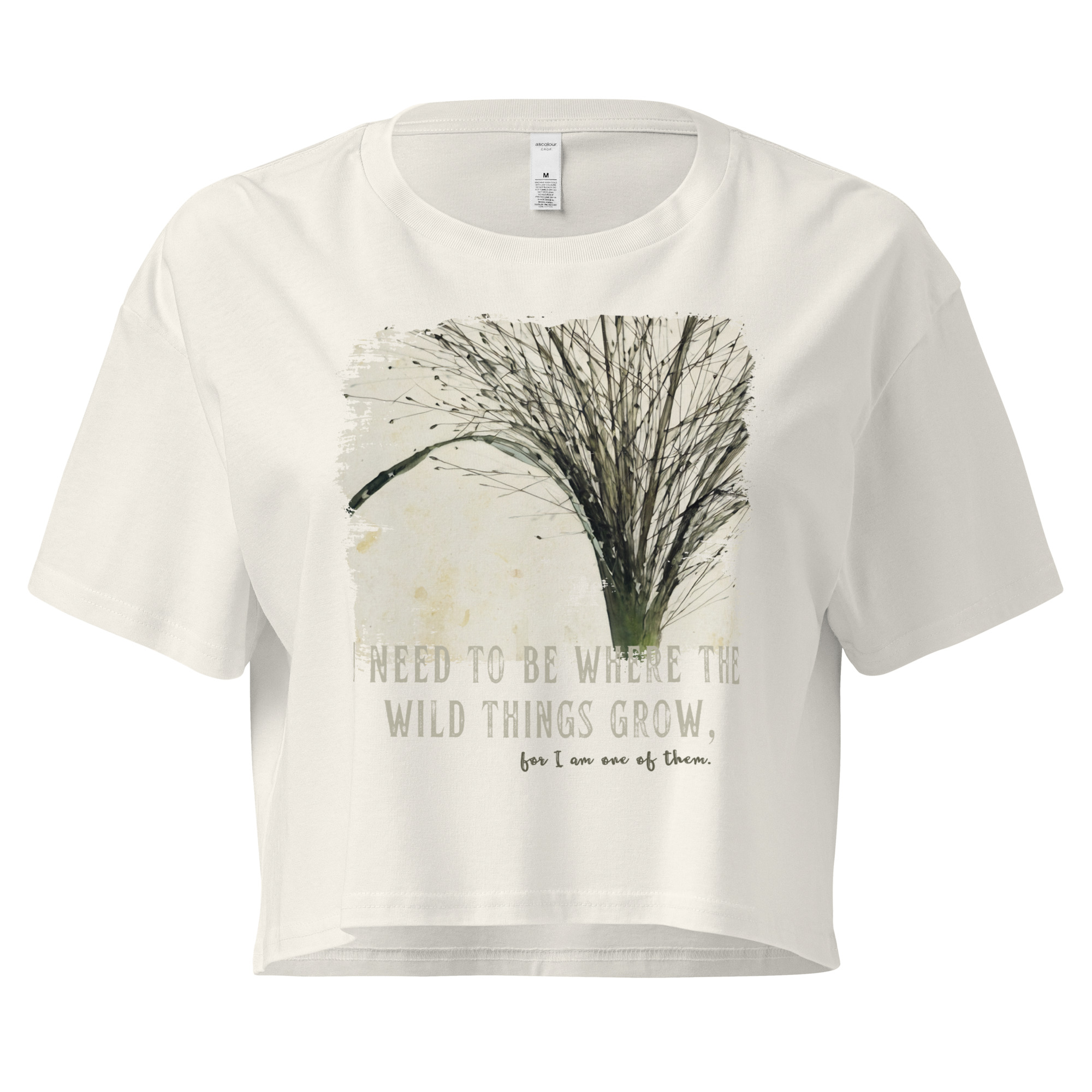 Deep Roots Deep Roots crop tee – Bone (front view)