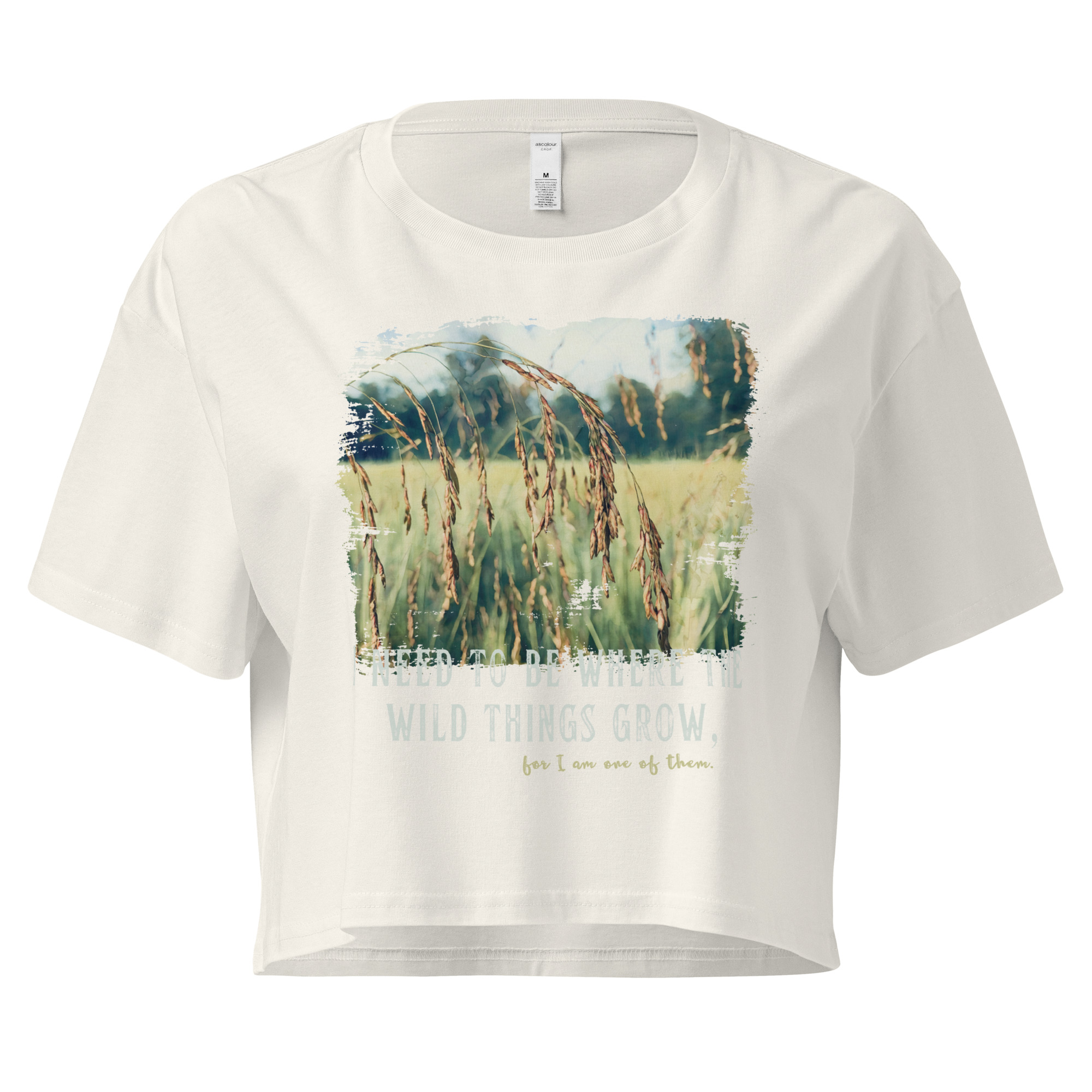 Fieldsong Fieldsong crop tee – Bone (front view)