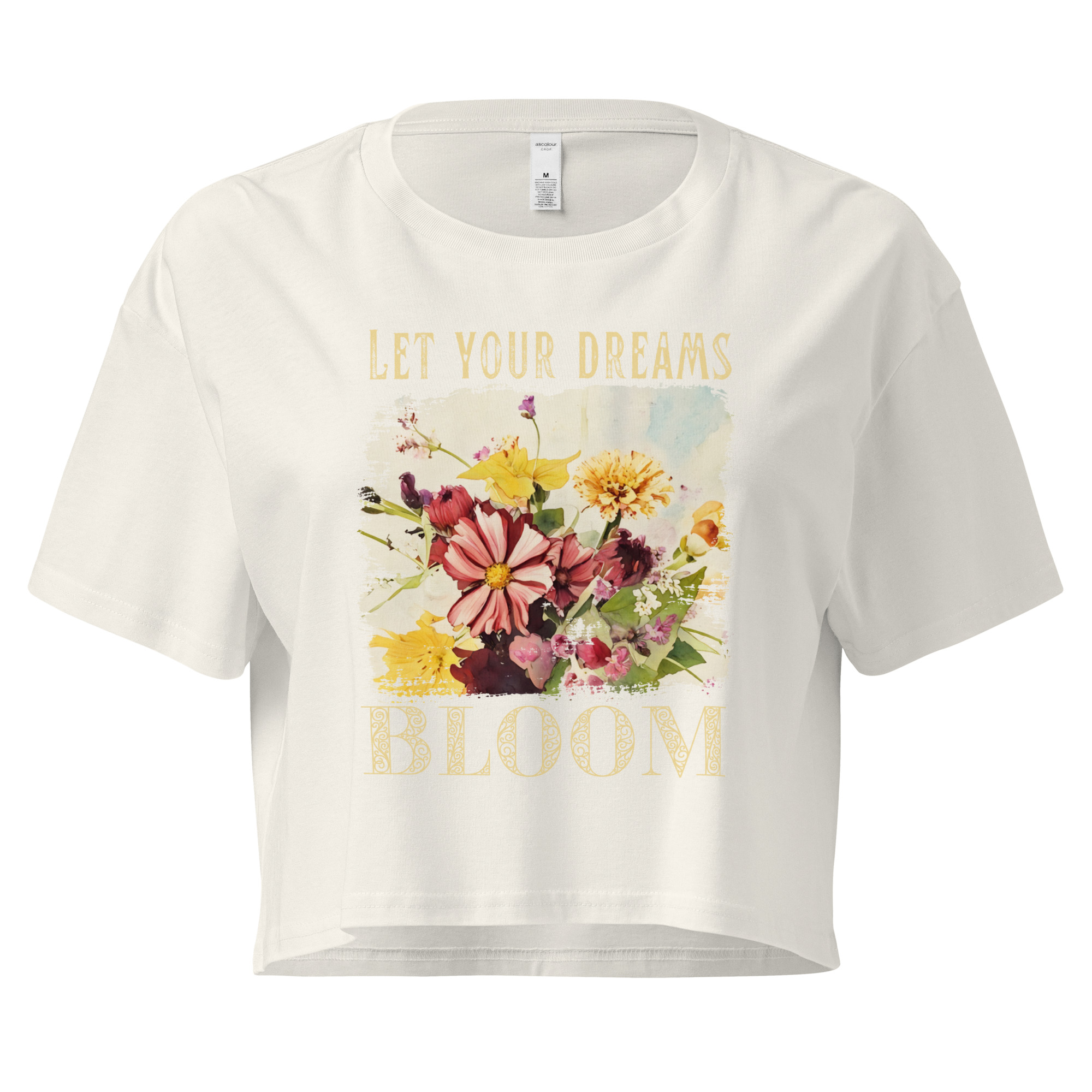 Dream in Color Dream in Color crop tee – Bone (front view)