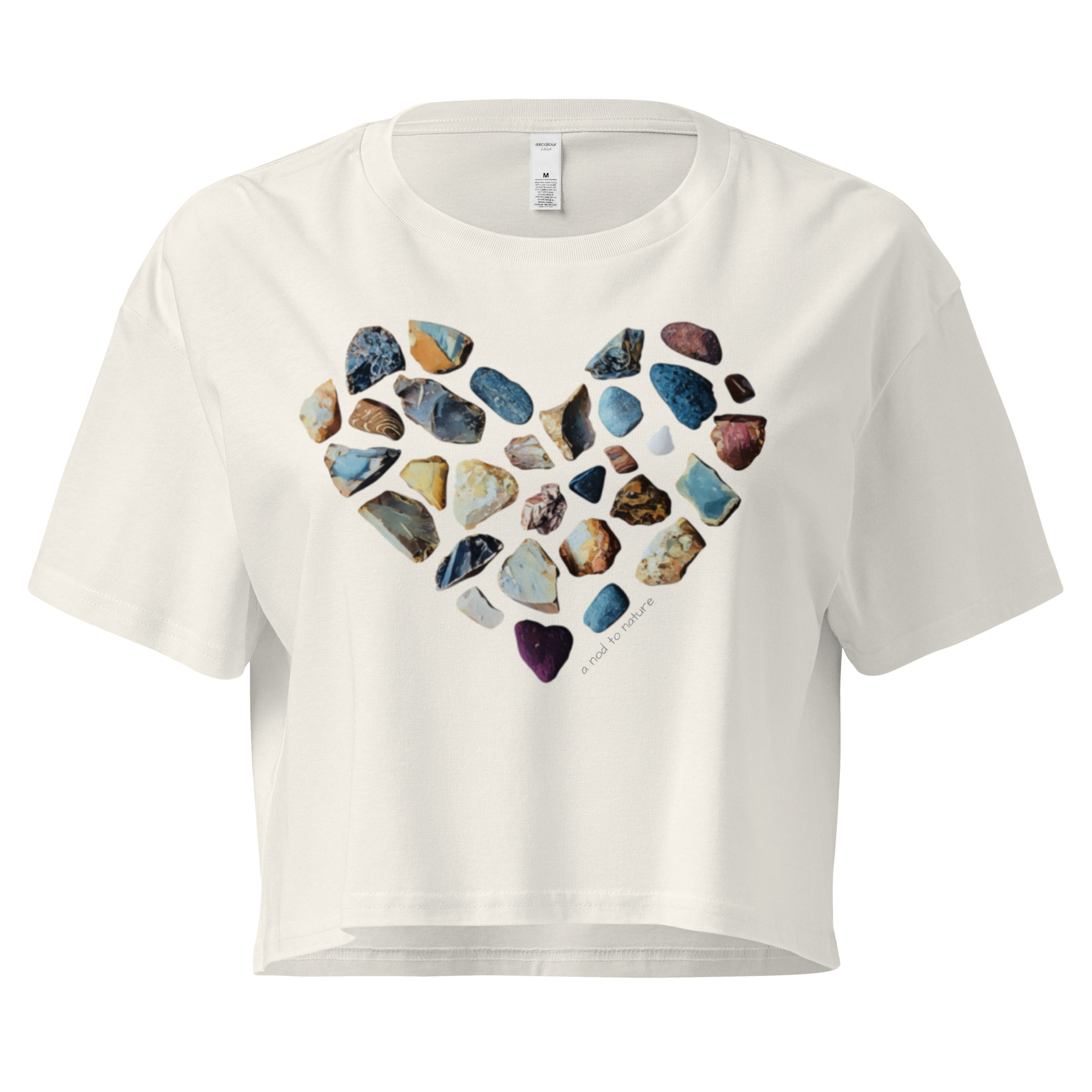 Heart of Stones crop tee – Black (front view)