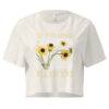 Brown Eyed Bloom crop tee – Bone (front view)