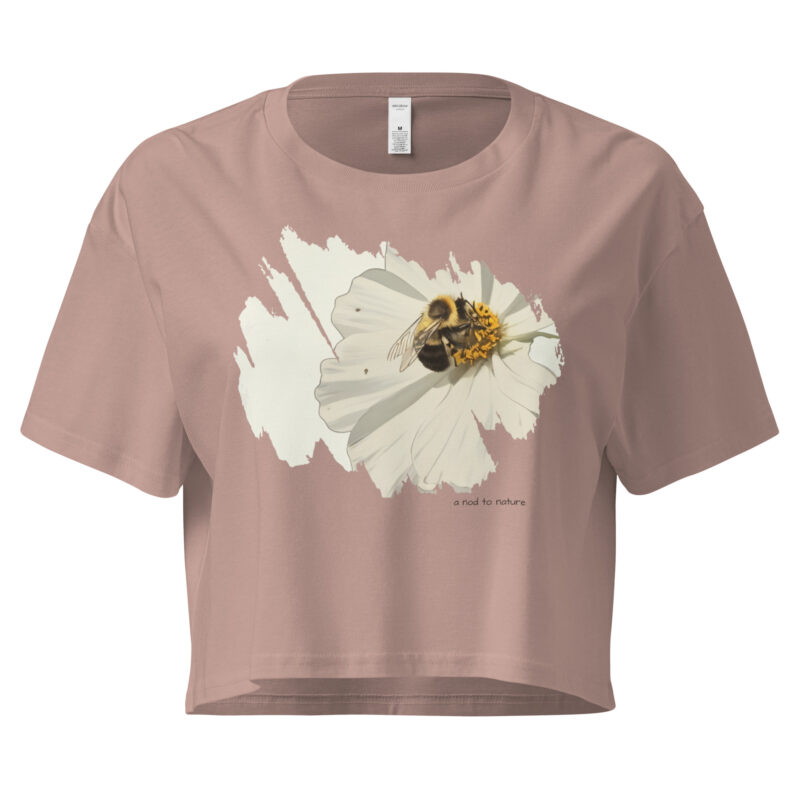 Bee & Bloom No.2 Bee & Bloom No.2 crop tee – Bone (front view)