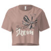 Born to Bloom crop tee – Bone (front view)