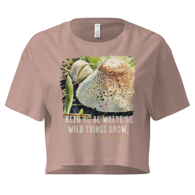 Forest Crown crop tee – Bone (front view)