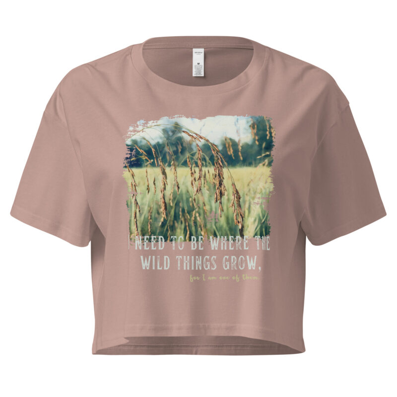 Fieldsong crop tee – Bone (front view)