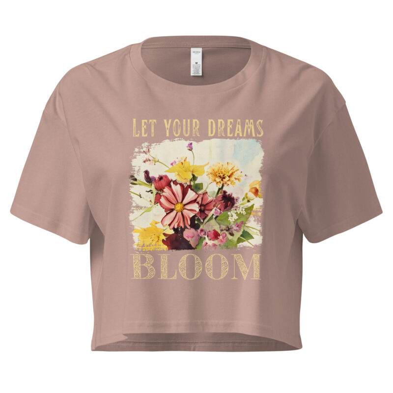 Dream in Color crop tee – Bone (front view)