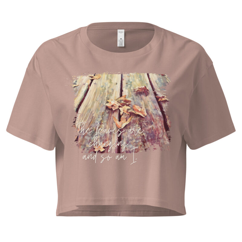 Fallen Leaves – Cropped Tee crop tee – Bone (front view)