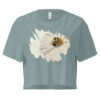 Bee & Bloom No.2 crop tee – Bone (front view)