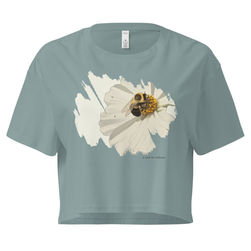 Bee & Bloom No.2 Bee & Bloom No.2 crop tee – Bone (front view)