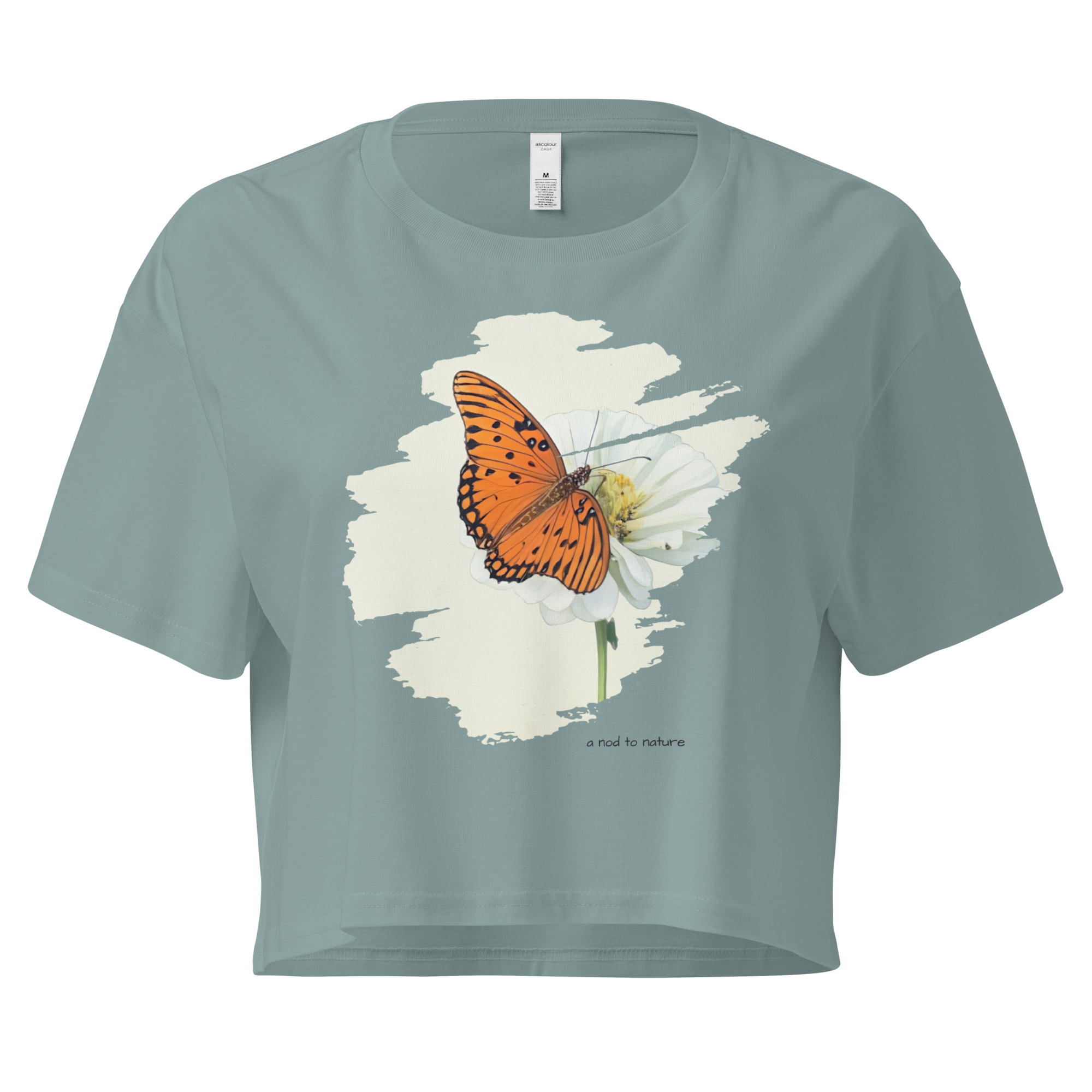 Flutter & Bloom – Crop Tee Flutter & Bloom – Crop Tee – Bone (front view)