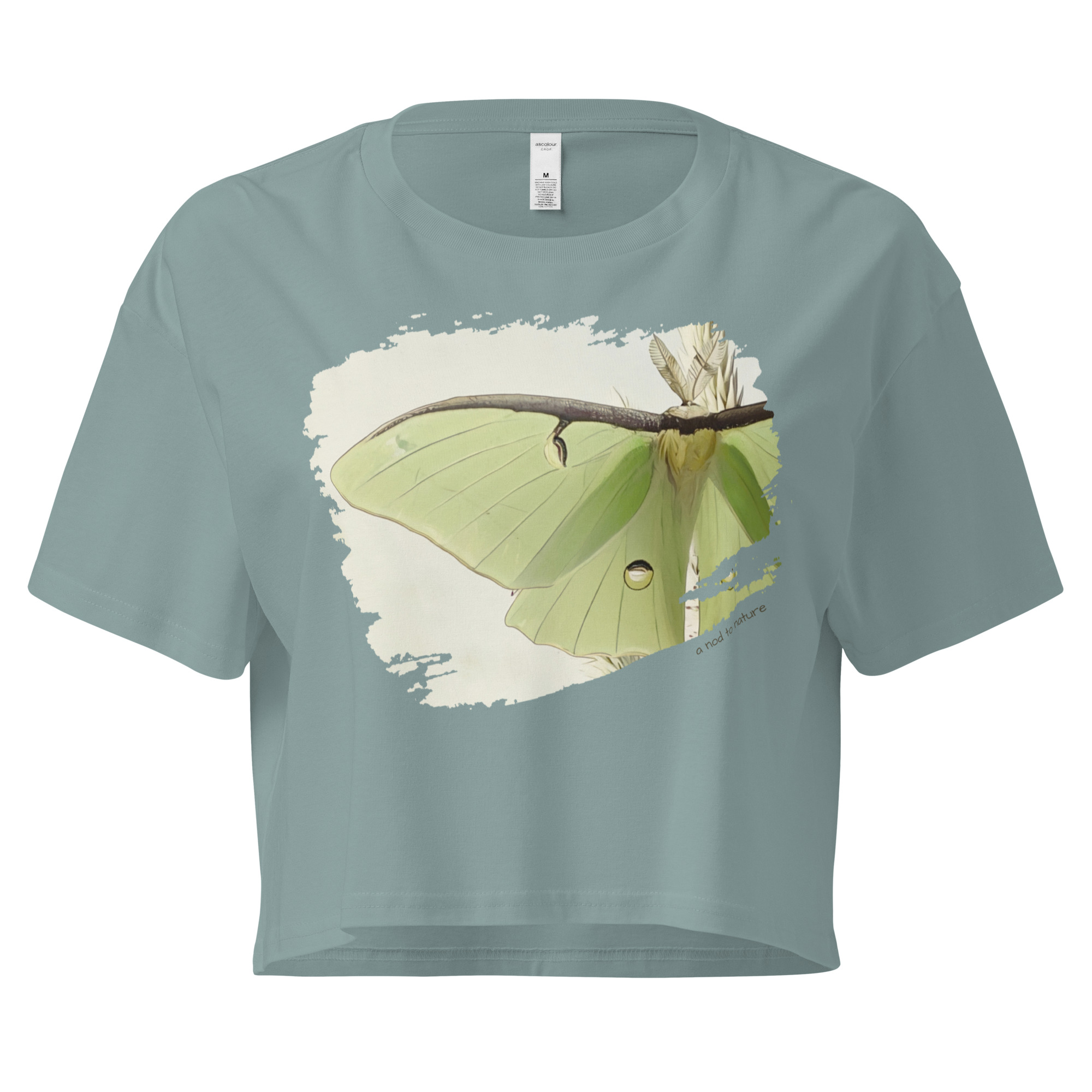 Luna crop tee – Bone (front view)