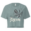 Born to Bloom crop tee – Bone (front view)