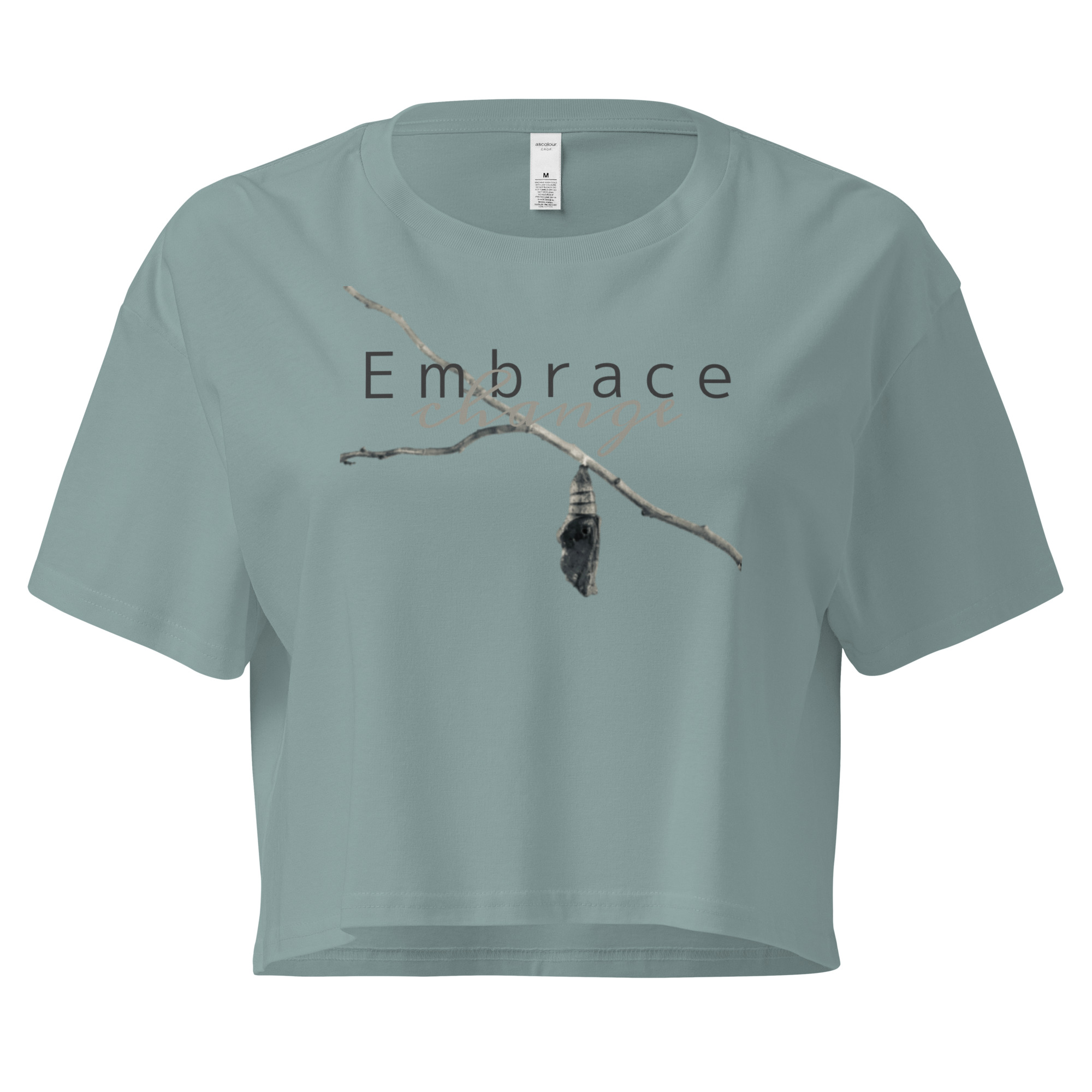 Embrace Change Embrace Change crop tee – Bone (front view)