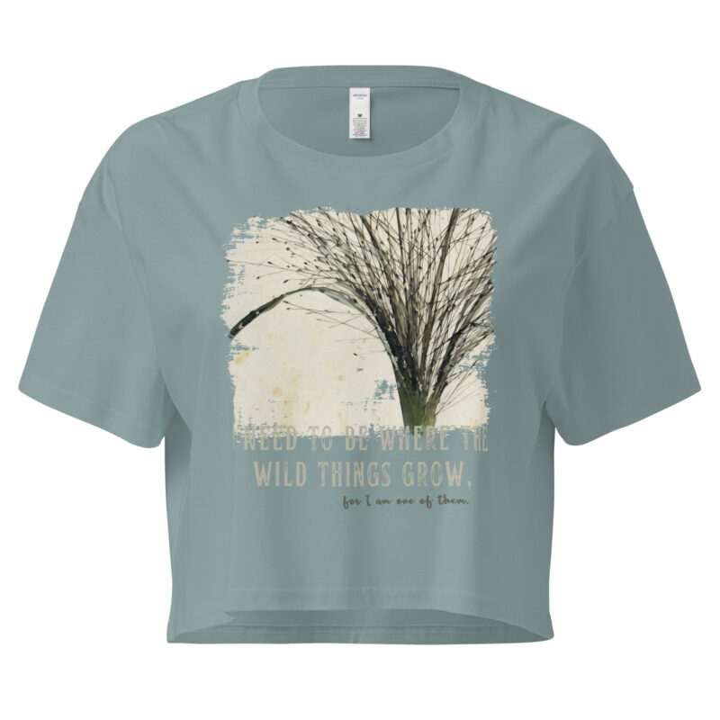 Deep Roots crop tee – Bone (front view)