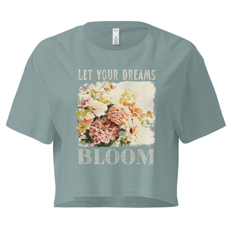 Dream Bloom crop tee – Bone (front view)