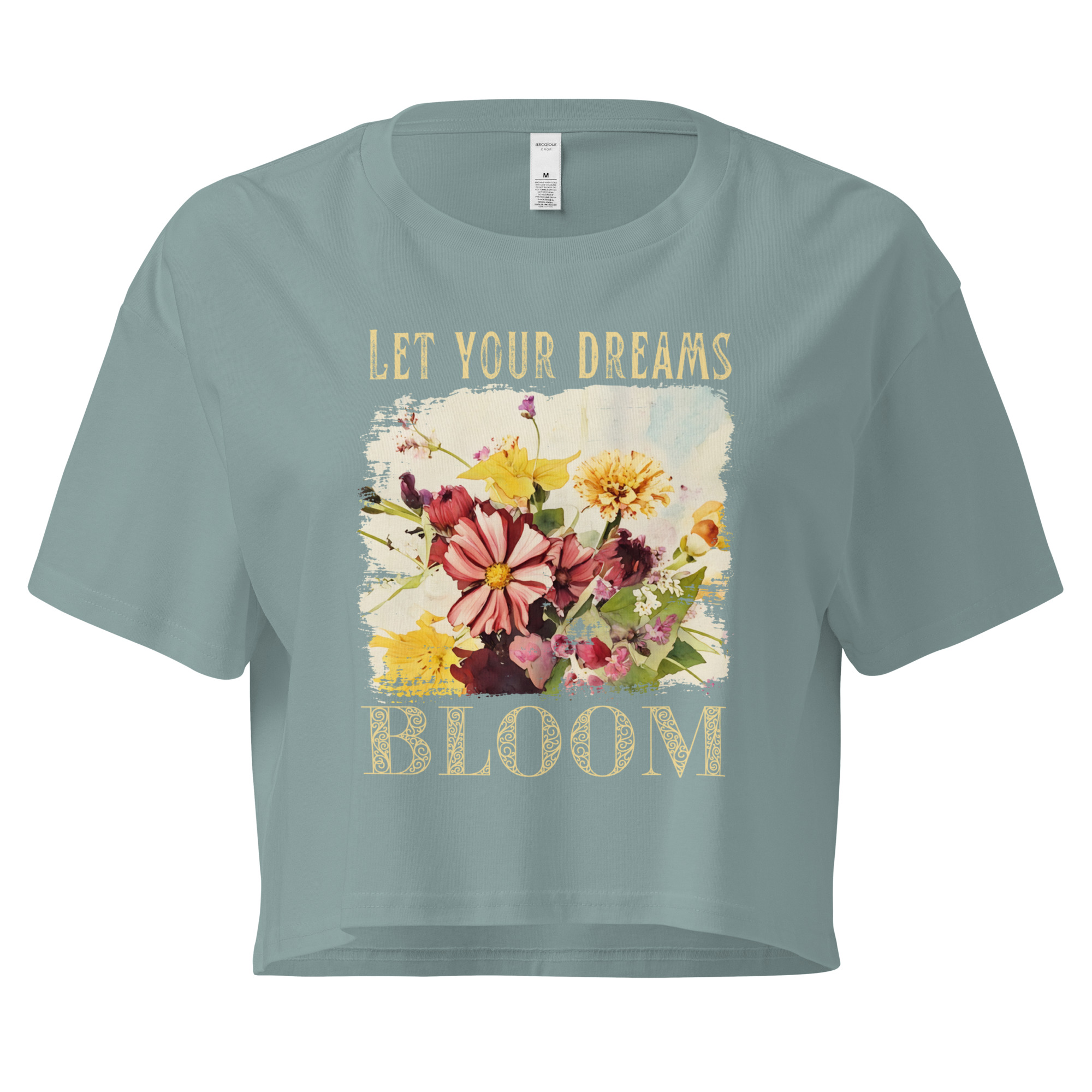 Dream in Color Dream in Color crop tee – Bone (front view)
