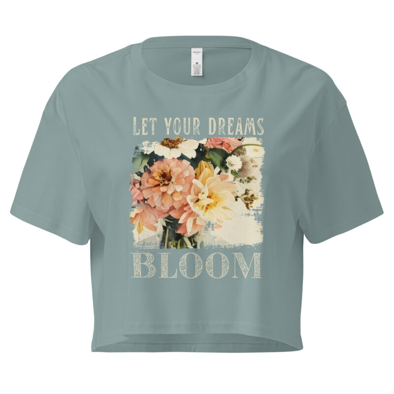 Sunlit Bloom Sunlit Bloom crop tee – Ecru (front view)