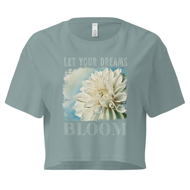 Bloom Bright Bloom Bright crop tee – Ecru (front view)