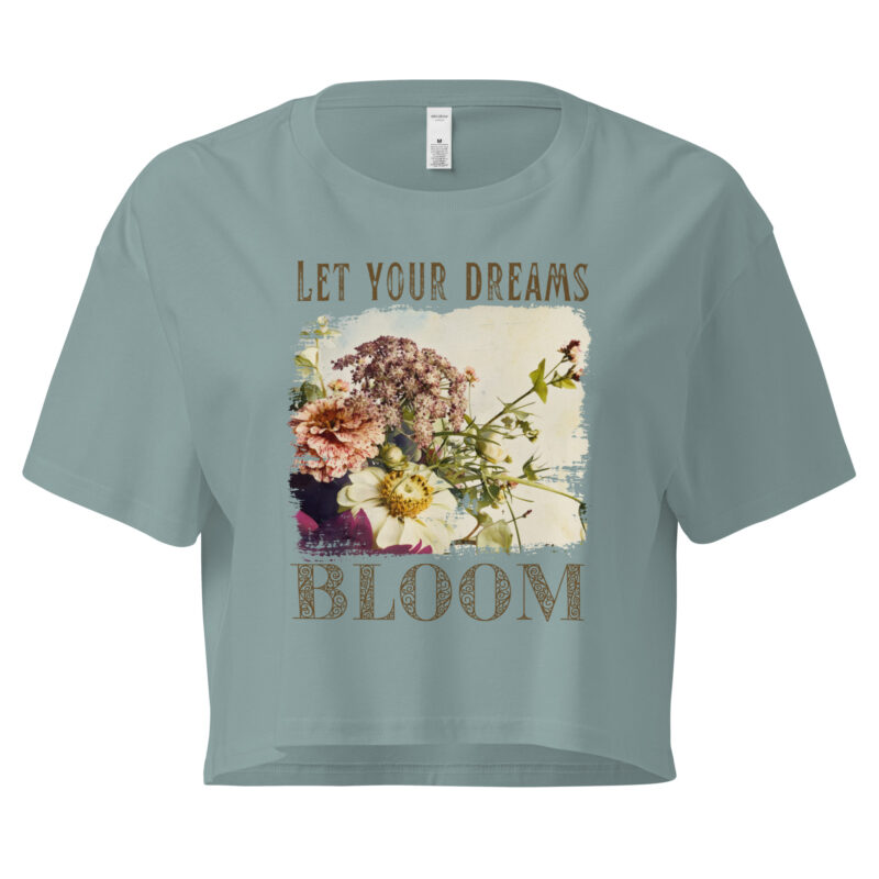 Bloom Together crop tee – Bone (front view)