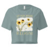 Brown Eyed Bloom crop tee – Bone (front view)