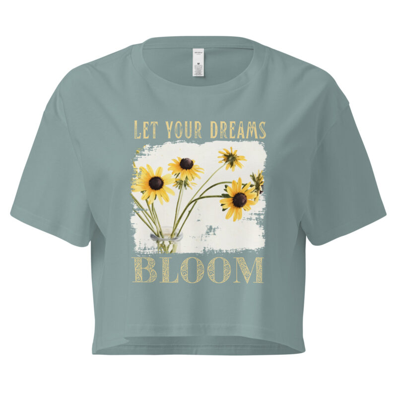 Brown Eyed Bloom Brown Eyed Bloom crop tee – Bone (front view)
