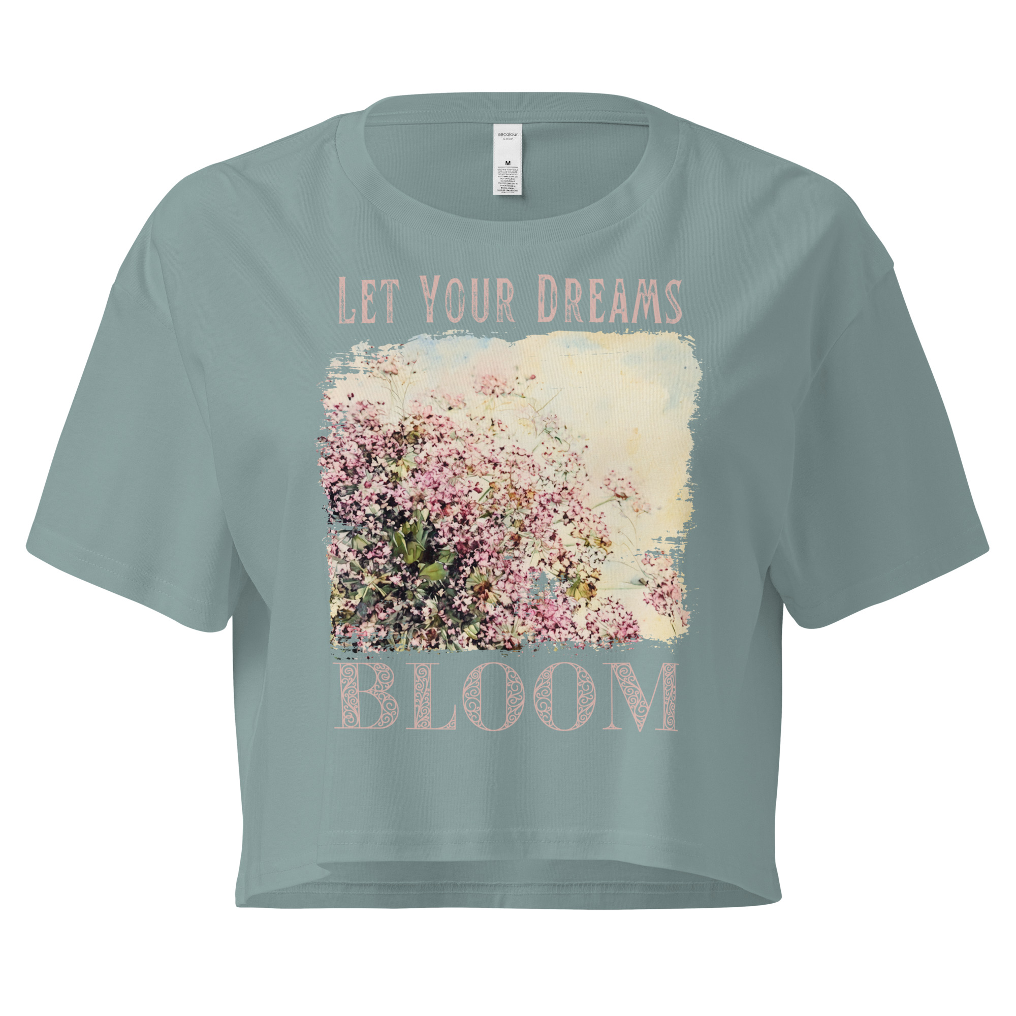 Wild Bloom crop tee – Bone (front view)