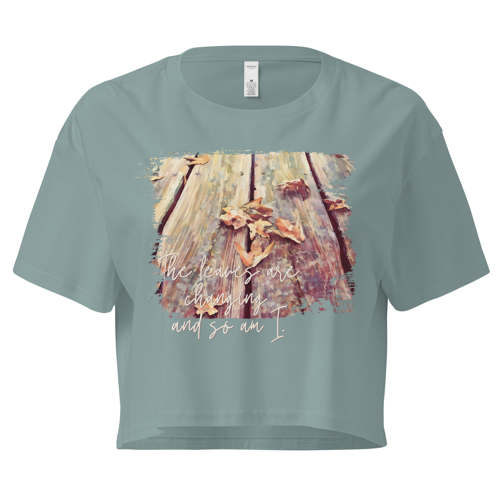 Fallen Leaves – Cropped Tee Fallen Leaves – Cropped Tee crop tee – Bone (front view)