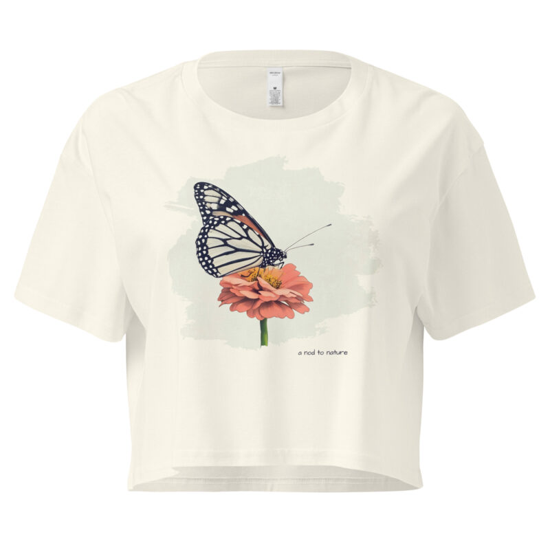 Monarch & Bloom – Crop Tee Monarch & Bloom – Crop Tee – Bone (front view)