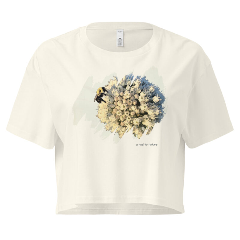 Gather – Crop Tee Gather – Crop Tee – Bone (front view)