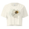 Bee & Bloom No.2 crop tee – Bone (front view)